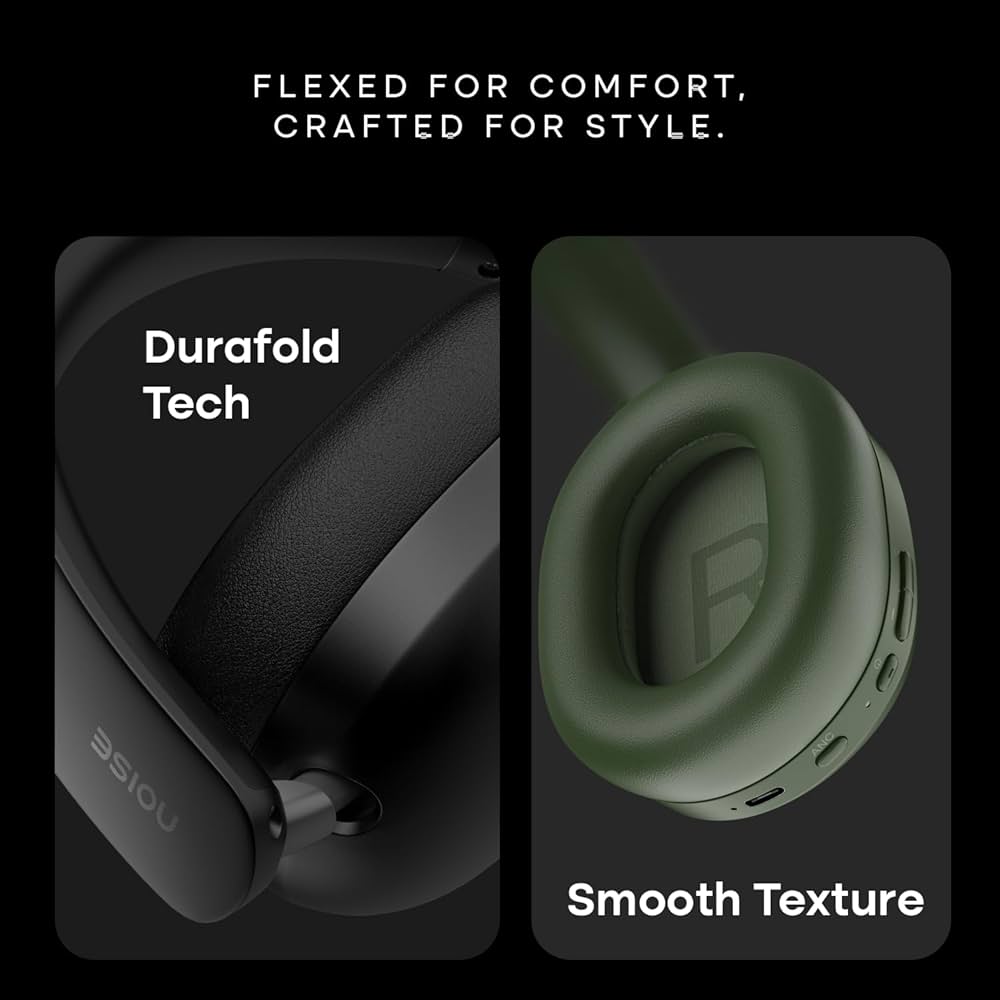 Noise Newly Launched Airwave Max XR Wireless Over-Ear Headphones with 120H Playtime, ANC, HFA Tech, Spatial Audio, Dual Pairing,BT V6.0(Pearl Beige)