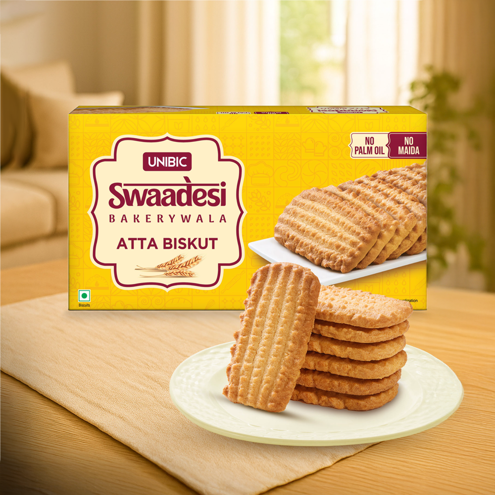 Unibic Swaadesi Atta Biskut Bakery Cookies - No Maida, No Palm Oil-200 g price 75