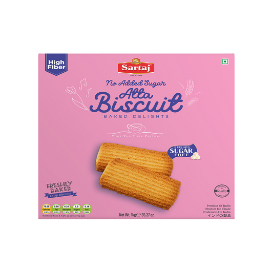 Sartaj No Added Sugar Baked Atta Biscuit- 1kg