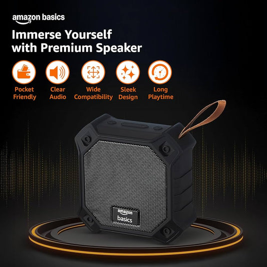 Amazon basics amazon basics Visit the store 4.0 4.0 out of 5 stars (5,837) amazon basics 5W Bluetooth 5.3 Speaker, Upto 36 Hrs Playtime, True Wireless Technology, Built in Mic, Multiple Connectivity Modes (Black)