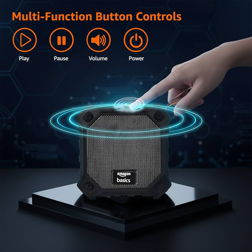 Amazon basics amazon basics Visit the store 4.0 4.0 out of 5 stars (5,837) amazon basics 5W Bluetooth 5.3 Speaker, Upto 36 Hrs Playtime, True Wireless Technology, Built in Mic, Multiple Connectivity Modes (Black)